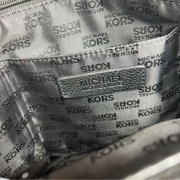 Michael Kors Hamilton Black Pebbled Leather Top Handle Satchel Crossbody Bag - Picture 8 of 13